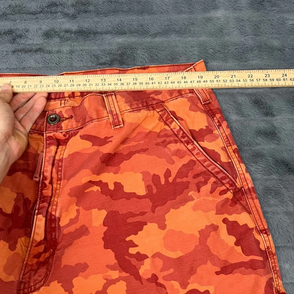 Levis Mens Orange Camo Cargo Shorts Size 40 Cotton Utility Streetwear Camouflage
